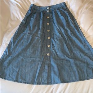 Madewell Chambray Midi Skirt